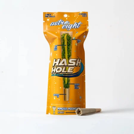 Astro Eight Mimosa Moondust Hash Hole Pre-Roll 2-pack packaging