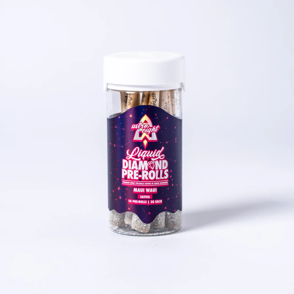 Astro Eight Maui Waui Liquid Diamonds THCA Pre-Roll 10ct jar