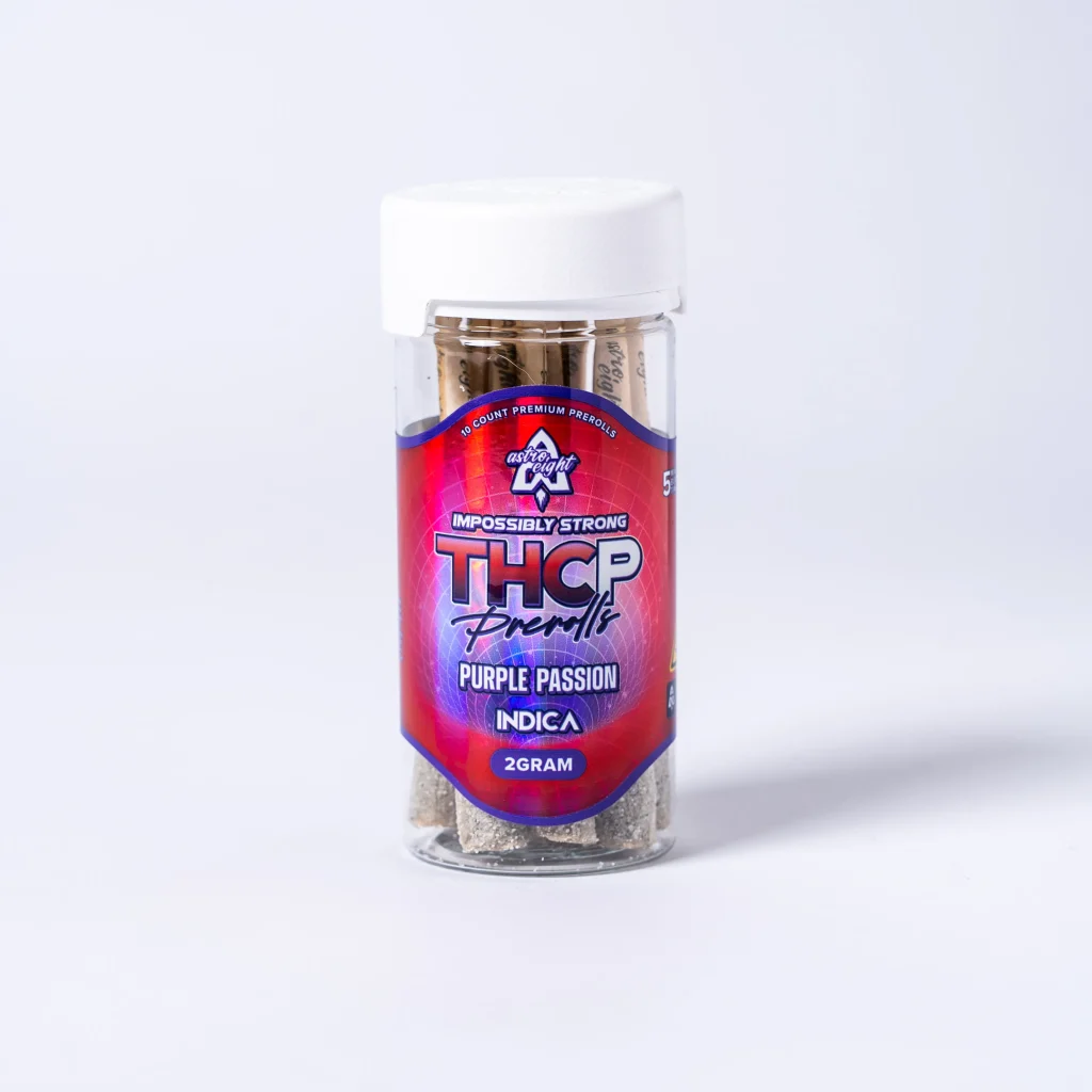 Astro Eight Purple Passion THCP Pre-Roll jar